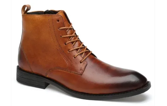 Men's High Top Martin Leather Boots, Cashmere Lined