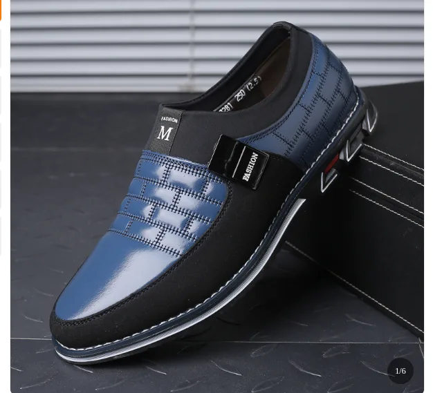 Men's Casual Lace-Up Leather Shoes, Size 48